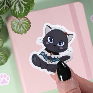 KATHERYNE Sticker, Genshin Impact Sticker, Kawaii Cat Sticker Gift for Anime Lover, Cute Chibi Vinyl Sticker, Waterproof Sticker, Gaming