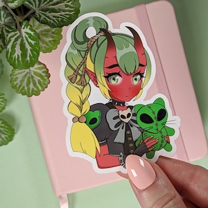 DEMON GIRL Sticker, MrsButterD DTIYS #MrsButterDemon, Draw this in your style entry, Kawaii Monser Sticker, Aesthetic Anime Manga Style Art