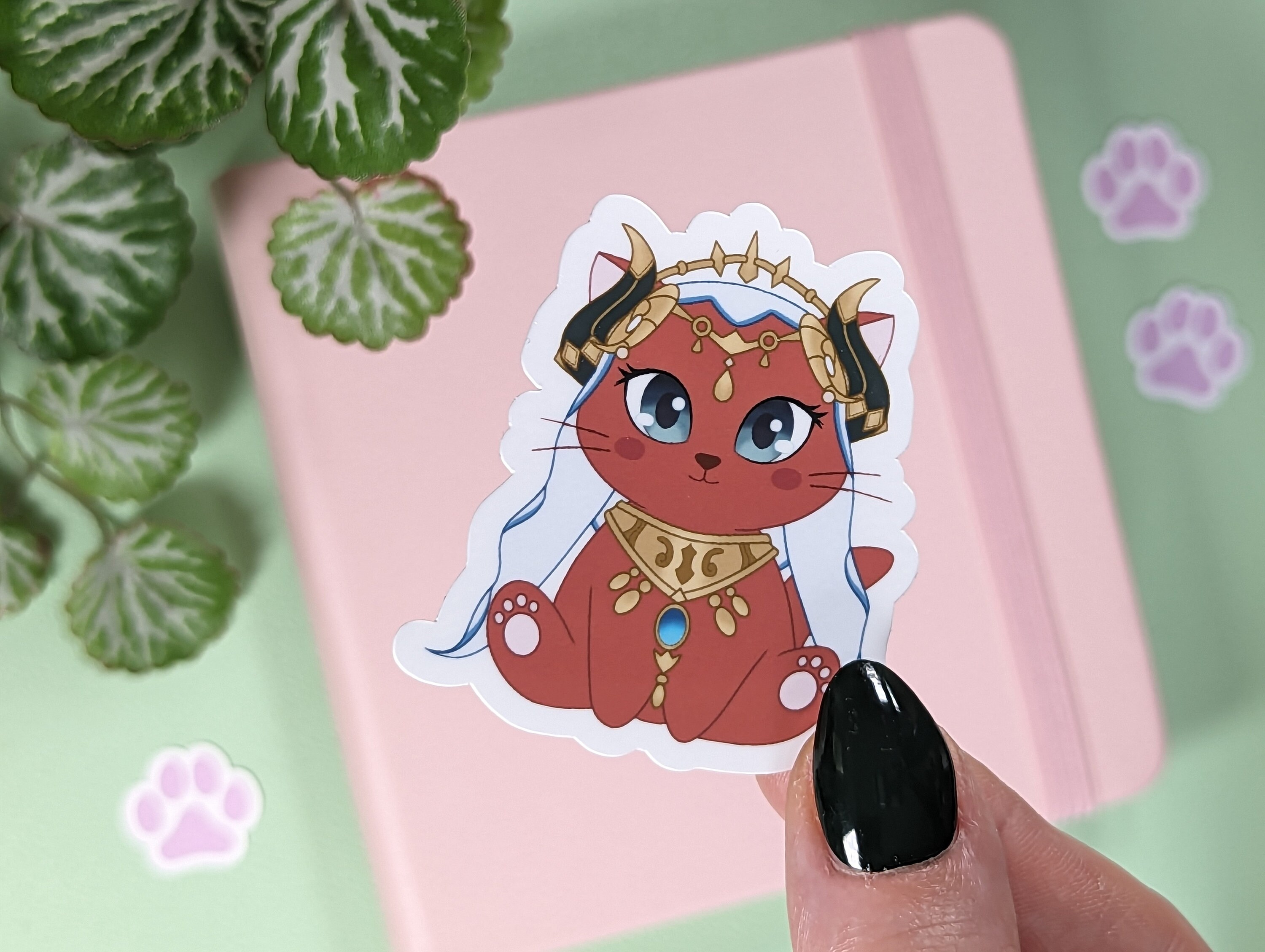 NILOU Sticker, Genshin Impact Sticker, Kawaii Cat Sticker Gift for Anime Lover, Cute Chibi Vinyl Sticker, Waterproof Sticker, Belly Dancer