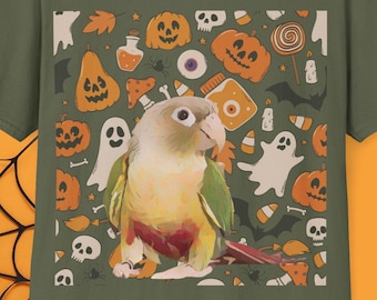 Pineapple Conure Halloween Shirt GCC Conure Fall Tee Cute Spooky Bird Shirt Green Cheek Conure Gift Halloween Bird Lover Shirt Conure Mom