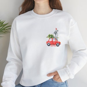 Sweat-shirt d&#39;hiver de Noël d&#39;amant gris africain, cadeau de Noël d&#39;amant gris d&#39;Afrique, cadeau commémoratif d&#39;anniversaire de perroquet gris, pull gris africain d&#39;animal de compagnie