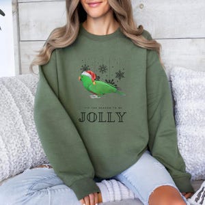 Green eclectus Christmas Sweatshirt, pet eclectus owner gift, eclectus mom pullover, Green eclectus xmas sweater, tis the season to be jolly