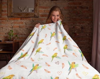 Coperta di peluche in velluto a forma di conuro del sole, peluche di pappagallo conuro del sole per regalo per amanti degli uccelli, conuro del sole per Natale, coperte di merchandising Birb, regalo di compleanno per neonati