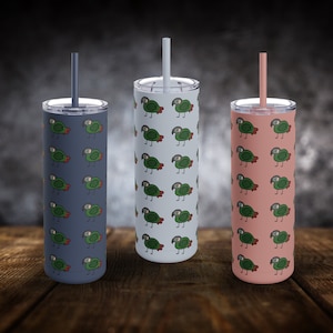 Green cheeked conure Maars Maker Skinny Matte Tumbler, 20oz, pet GC conure mom gift, green cheek owner gift idea, green cheek conure tumbler
