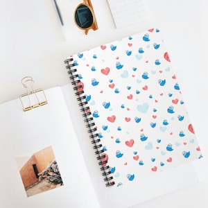 Blue parakeet Spiral Notebook - Ruled Line, blue budgie journal, budgerigar notebook, cute budgie book, bird lover journal, parakeet owner
