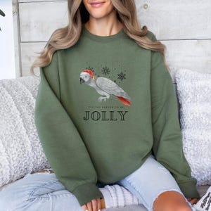 African grey parrot Christmas Sweatshirt, pet grey parrot owner gift, african bird mom pullover, xmas sweater, tis the season to be jolly