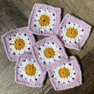 Daisy Granny Square Pattern, granny square pattern, crochet pattern, digital download, crochet afghan motif pattern, crochet flower