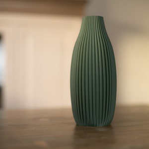 Vase / decorative vase / 3D print Elva / pampas grass / dried flowers / decoration / eucalyptus / bouquet / gypsophila dunkelgrün