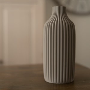 Dekovase / 3D Druck Tolv / bis 60cm / Vase / Pampasgras / Trockenblumen / Dekoration / Eukalyptus / Bouquet / Schleierkraut taupe