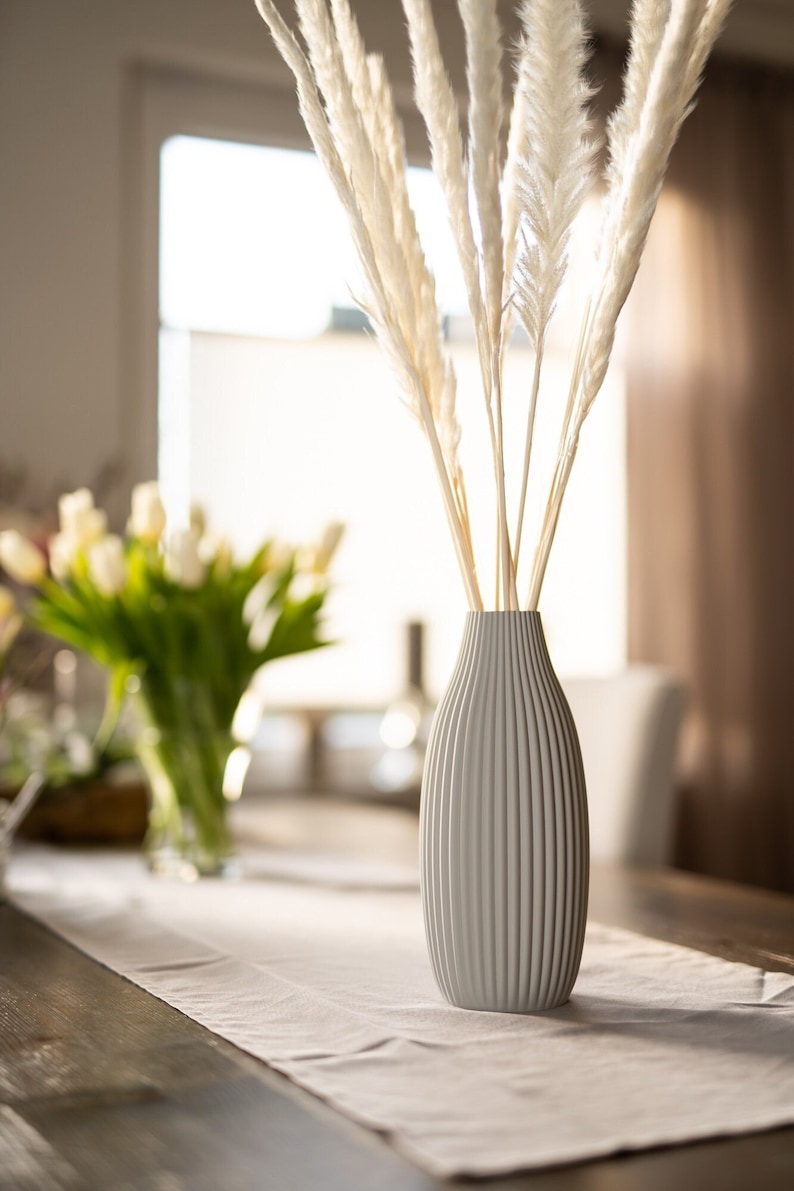 Vase / decorative vase / 3D print Elva / pampas grass / dried flowers / decoration / eucalyptus / bouquet / gypsophila image 1