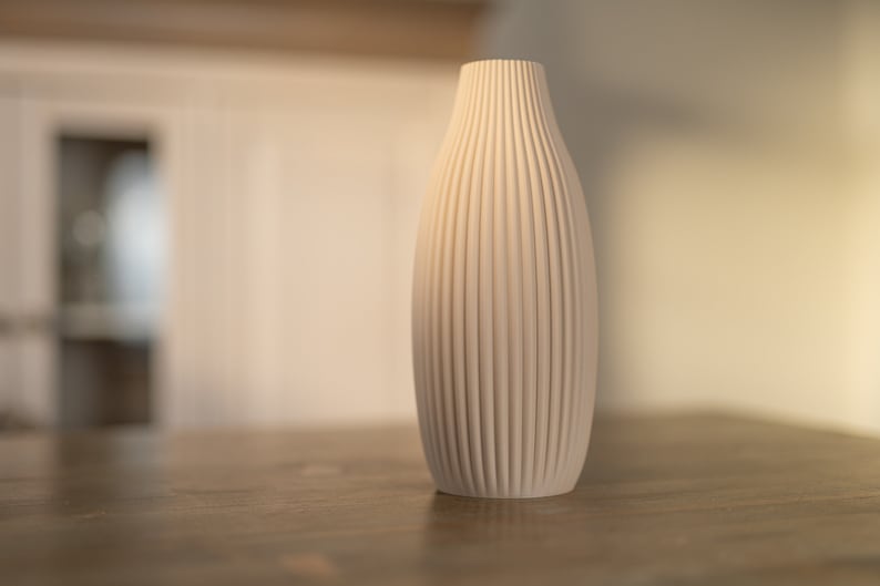 Vase / decorative vase / 3D print Elva / pampas grass / dried flowers / decoration / eucalyptus / bouquet / gypsophila beige