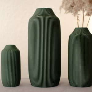 Dekovase / 3D Druck Två / bis 60cm/ Vase/ Pampasgras / Trockenblumen / Dekoration / Eukalyptus / Bouquet/ Schleierkraut dunkelgrün