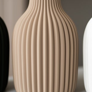 NEU Vase / Dekovase / 3D Druck Torm / Pampasgras / Trockenblumen / Dekoration / Eukalyptus / Bouquet / Schleierkraut beige