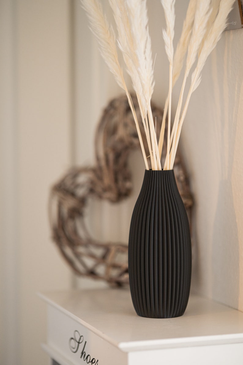 Vase / decorative vase / 3D print Elva / pampas grass / dried flowers / decoration / eucalyptus / bouquet / gypsophila image 2