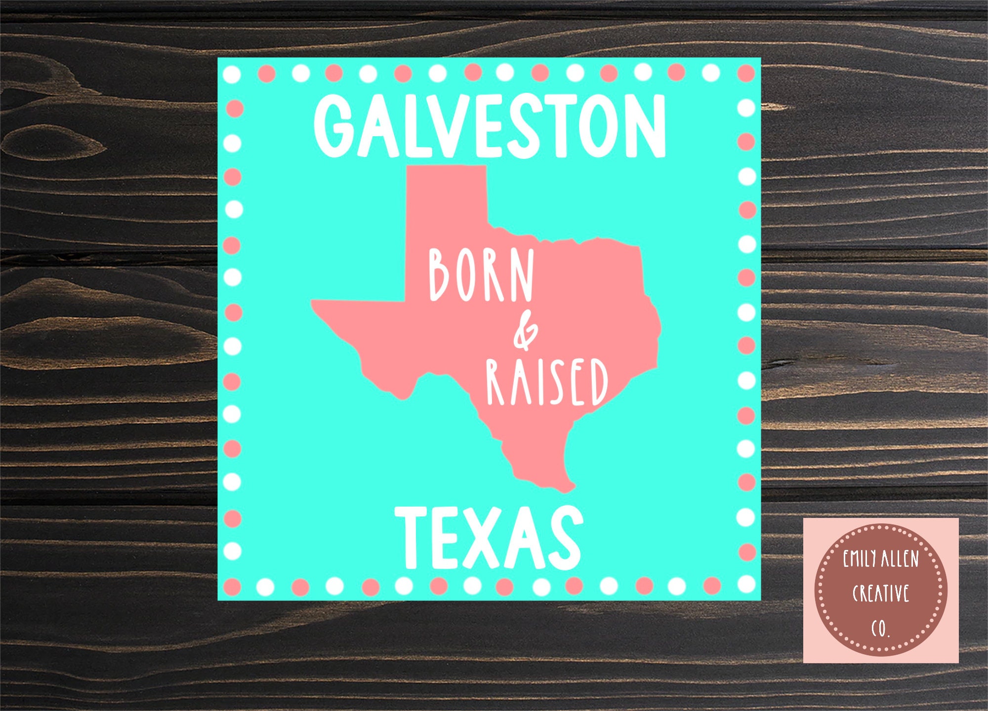 Galveston Texas Sticker Digital Sticker Born & Raised Texas Etsy