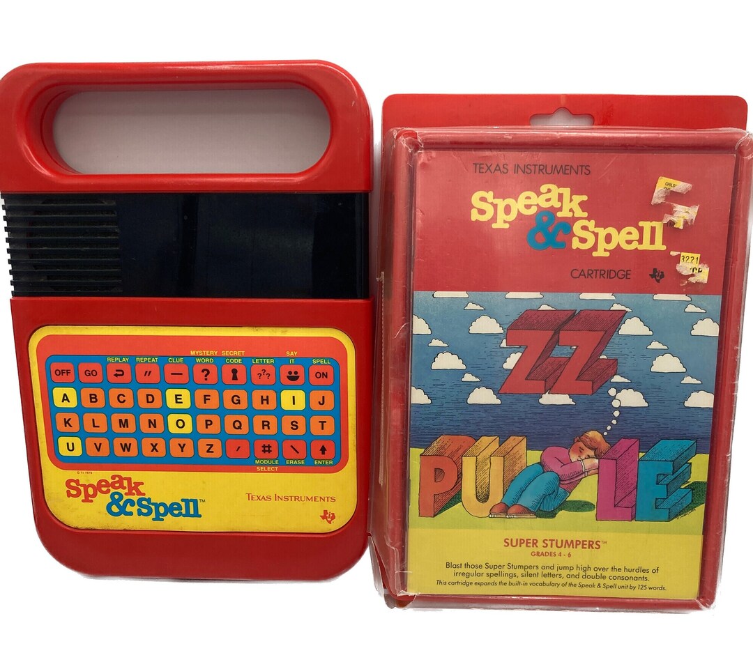 Vintage Texas Instruments Speak & Spell 1978, W/super Stumper Cartridge