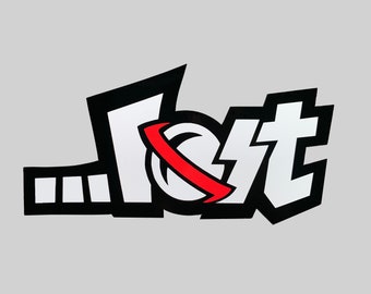 Lost Surfboards Sticker 6&quot; Surf white-red