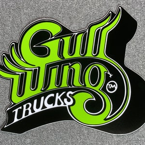 Gullwing Trucks Skateboard Sticker 5&quot; Green