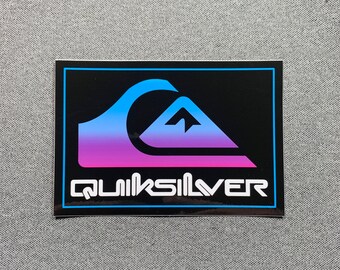 QUIKSILVER Surf Sticker 5&quot; Cyan/Black