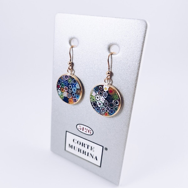 Boucles d'oreilles Millefiori Murrina en Argent (Verre de Murano de Venise)