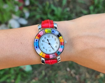 Millefiori-Uhr „Space“ (Muranoglas aus Venedig)