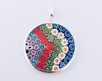 Rainbow Millefiori Pendant (Murano Glass from Venice)