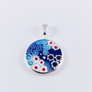 Blue Picasso Millefiori Pendant (Murano Glass from Venice)