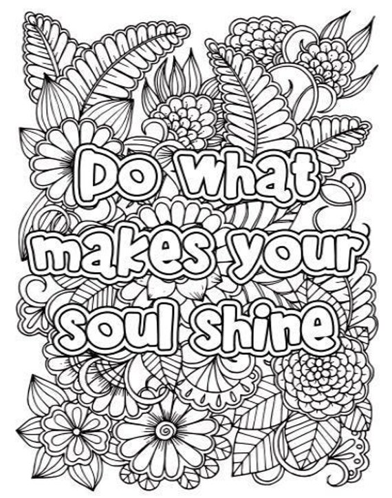 Motivational Coloring Pages | Etsy