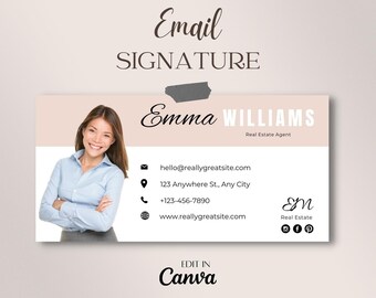 Email Signature Template Logo, Best Seller Photographer Marketing Tool, Professional Real Estate Picture Signature, Realtor Gmail Design