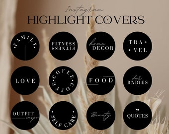 Portadas minimalistas destacadas para Instagram, íconos de historias de Ig, portadas de historias de Instagram de palabras de estilo de vida, destacados de Blogger Ig