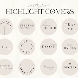 Puede incluir: Un conjunto de 12 cubiertas de destacados de Instagram con varios textos y dise&ntilde;os. Las cubiertas son de color rosa claro con texto negro. El texto incluye "Familia", "Fitness", "Decoraci&oacute;n del hogar", "Viajes", "Amor", "Caf&eacute;", "Comida", "Para beb&eacute;s", "Inspiraci&oacute;n de atuendo", "Autocuidado", "Belleza" y "Citas".