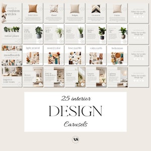 55 Interior Design Instagram Template Bundle - 55 Engagement Posts ...