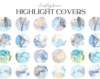 Portadas destacadas de Instagram con textura de oro azul, iconos de historias de Ig, destacados de Instagram, destacados de Blogger Ig, portadas de historias de Instagram