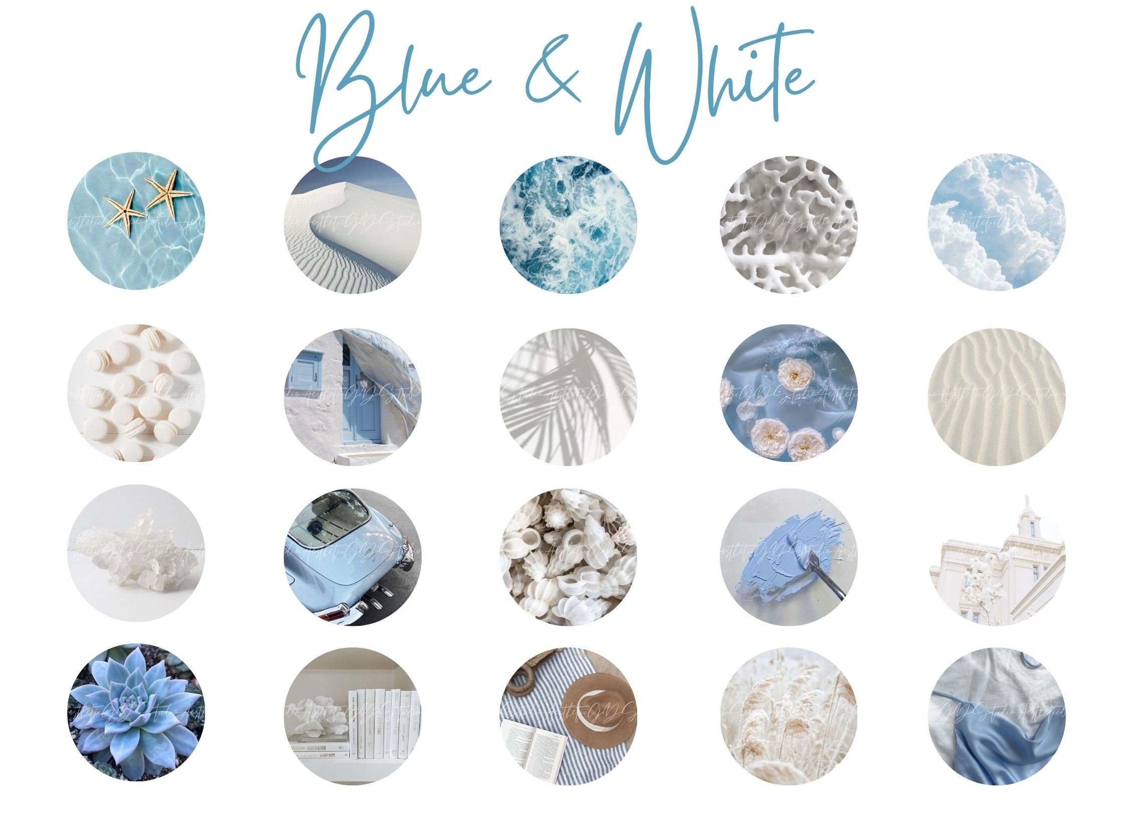 Instagram Highlight Covers Blue & White Ig Story Icons Etsy UK