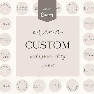 Custom Minimalist Highlight Covers for Instagram, Canva Templates, Highlights Instagram, Blogger Ig Highlights, Instagram Story Covers