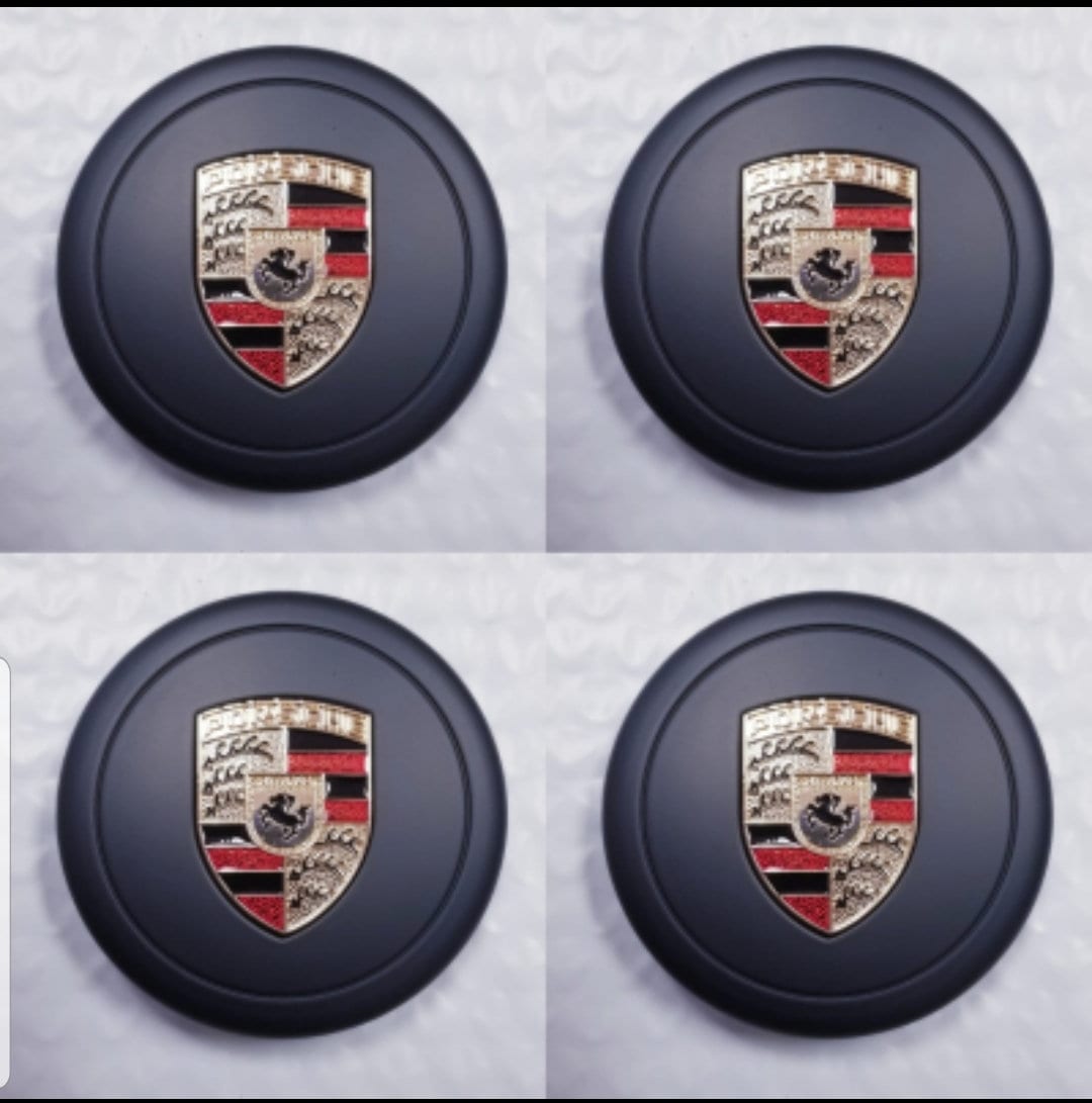 New 4Pcs of Fuchs Wheel Center Caps Porsche Black Colored Etsy