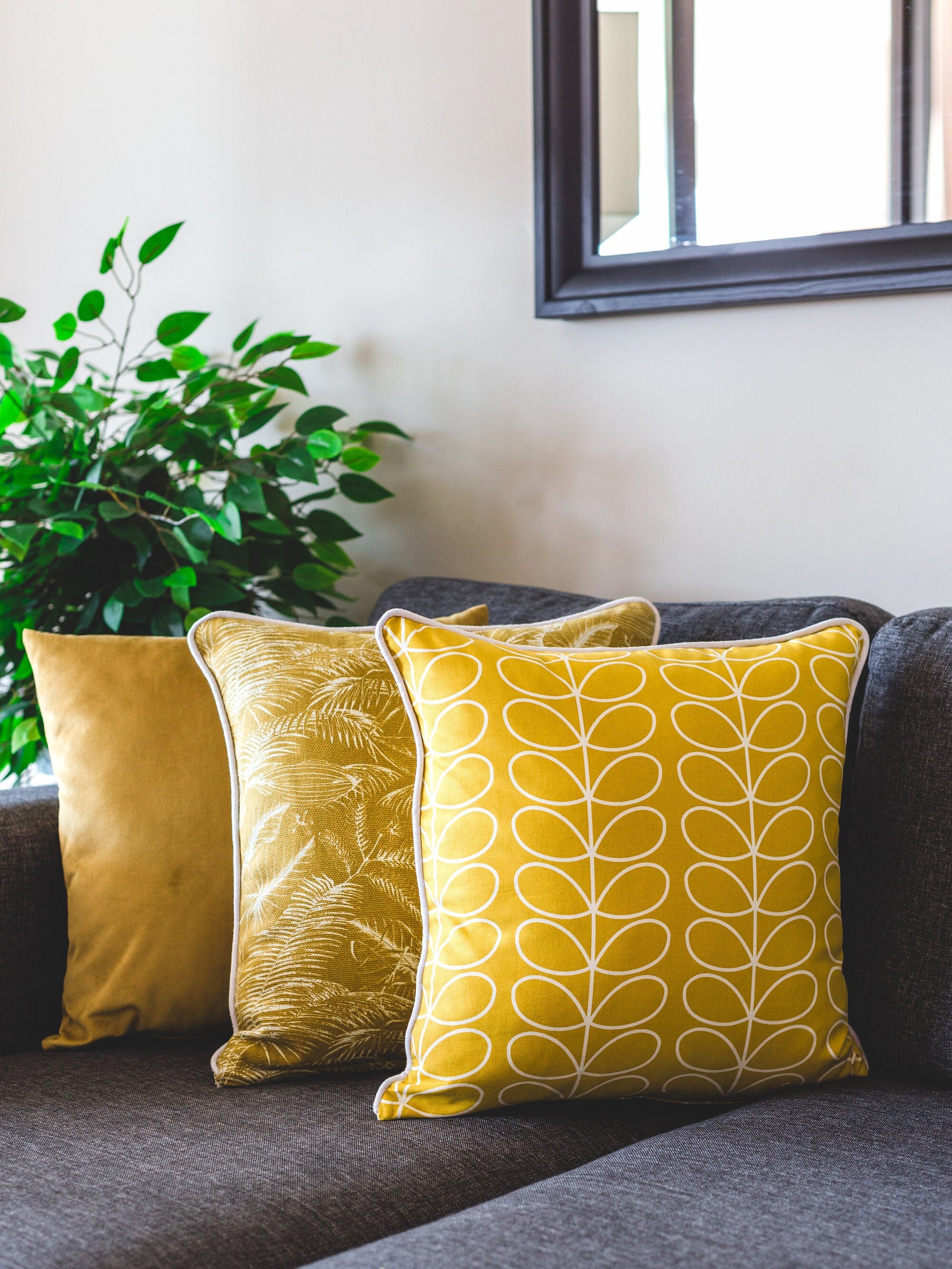 mustard pillow cases