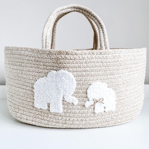 Boucle Safari Elefant Windeltasche, Neugeborenen Geschenk, Baby-Dusche-Geschenk, Kinderzimmer Lagerung, Windel Lagerung, Baby Geschenk, Baby Organisator, Windel Caddy UK