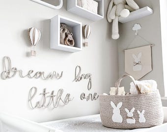 Dream Big Little One Wire Sign - Cotton Nursery Wall Decor