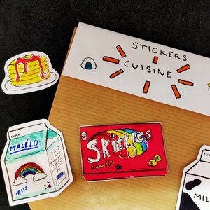 lot de stickers sur le thème de la cuisine