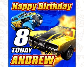 Toile De Fond Décoration Anniversaire Hot Wheels - Bannière Photo Pour Fête Garçon