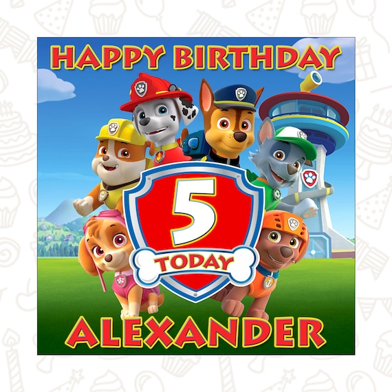 Personalised Paw Patrol Birthday Backdrop | Etsy