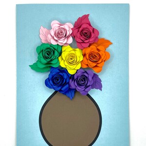 Floral Greeting Card Customizable 3D Rainbow Flower Arrangement image 2