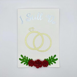 Happy Anniversary Greeting Card: I Still Do - Gold Wedding Rings