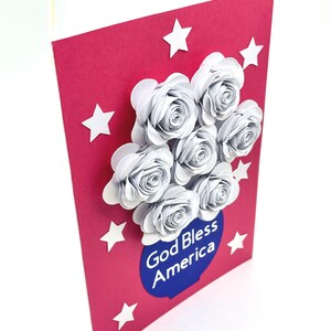 God Bless America Patriotic Greeting Card Red White and Blue with Stars image 8