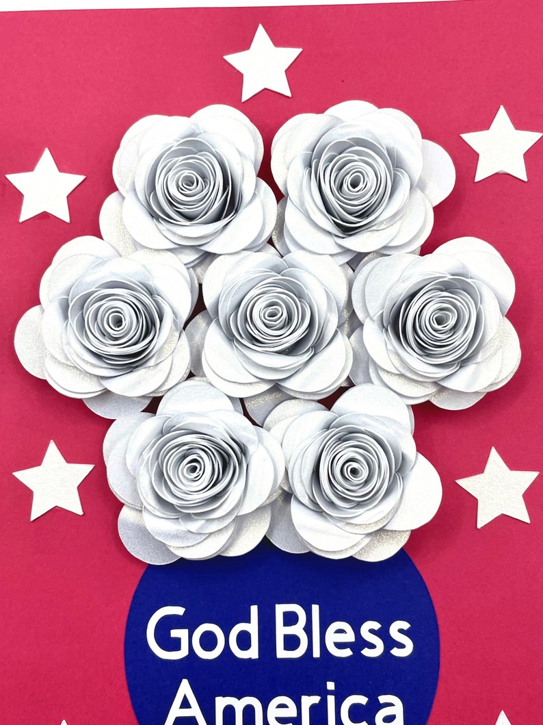 God Bless America Patriotic Greeting Card Red White and Blue with Stars image 5