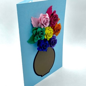Floral Greeting Card Customizable 3D Rainbow Flower Arrangement image 4