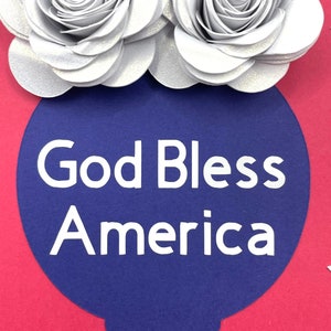 God Bless America Patriotic Greeting Card Red White and Blue with Stars image 6