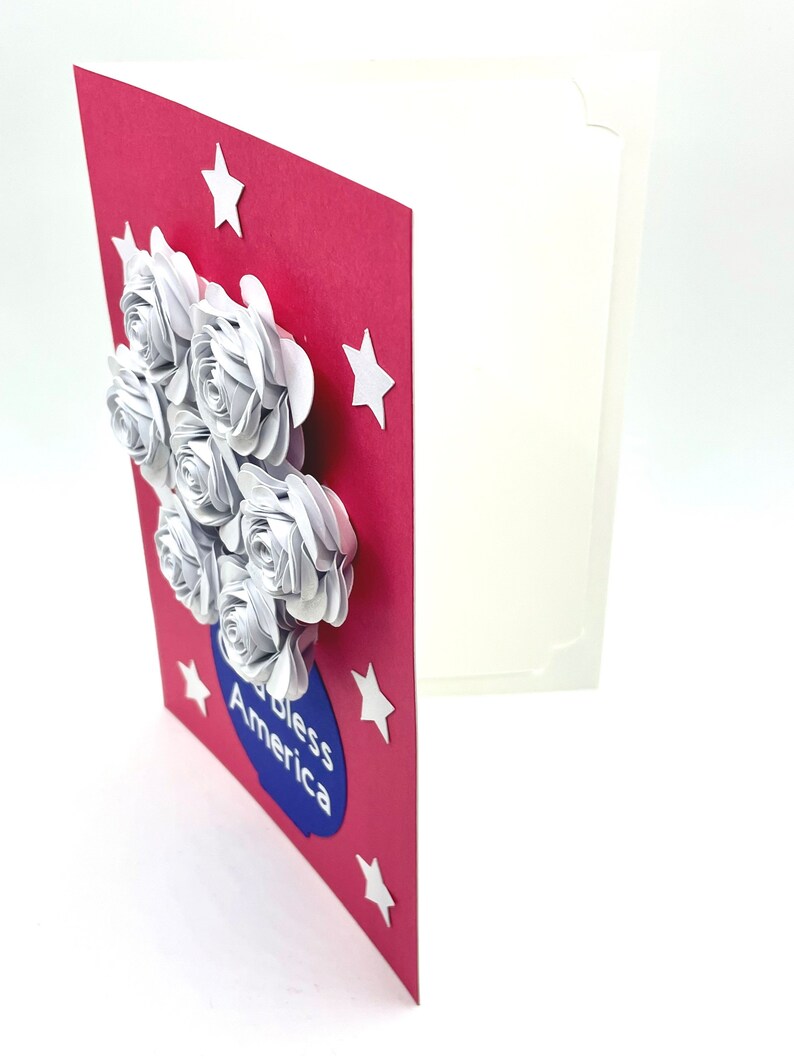 God Bless America Patriotic Greeting Card Red White and Blue with Stars image 7