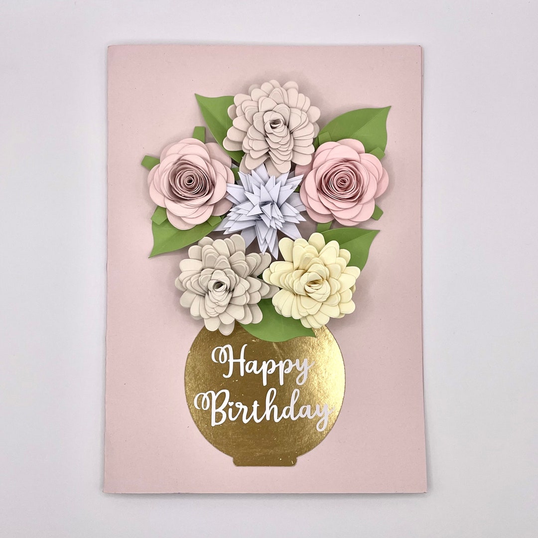 Happy Birthday Floral Greeting Card. Stock Illustration - Illustration Of Happy, Typography